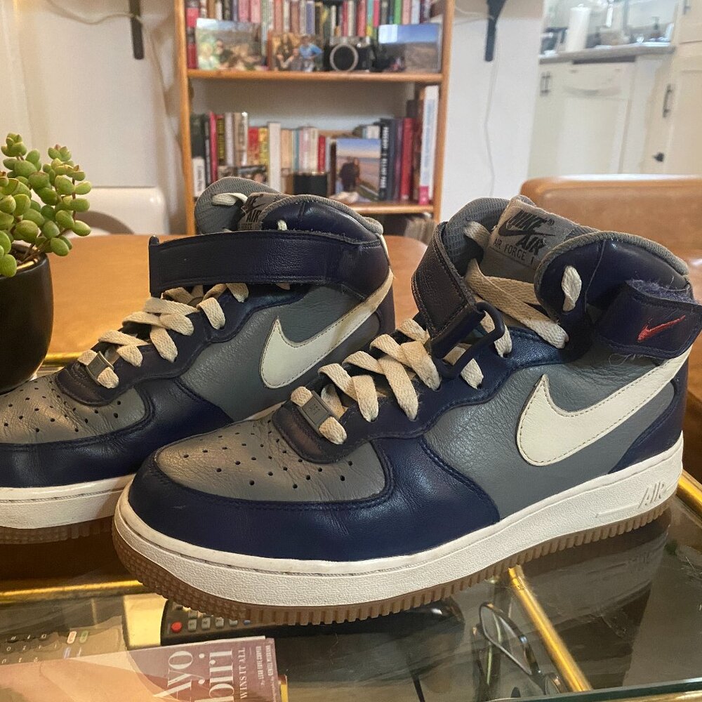 NIKE Air Force 1 Mid - Navy/Grey/Maroon - US 9/Euro 40.5